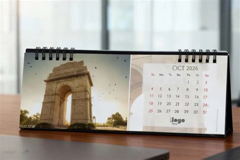 Long Desktop Calendar 2026 | Panoramic Office Table Calendar Online ...