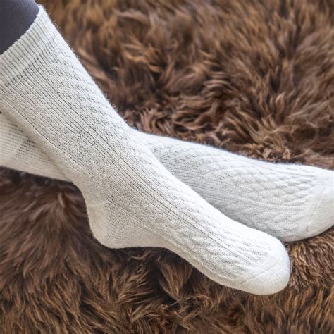 Traditional Merino Wool Socks White - Woolville.com
