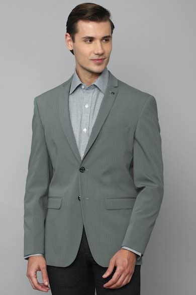 Buy Men Grey Slim Fit Solid Formal Blazer Online - 814377 | Allen Solly