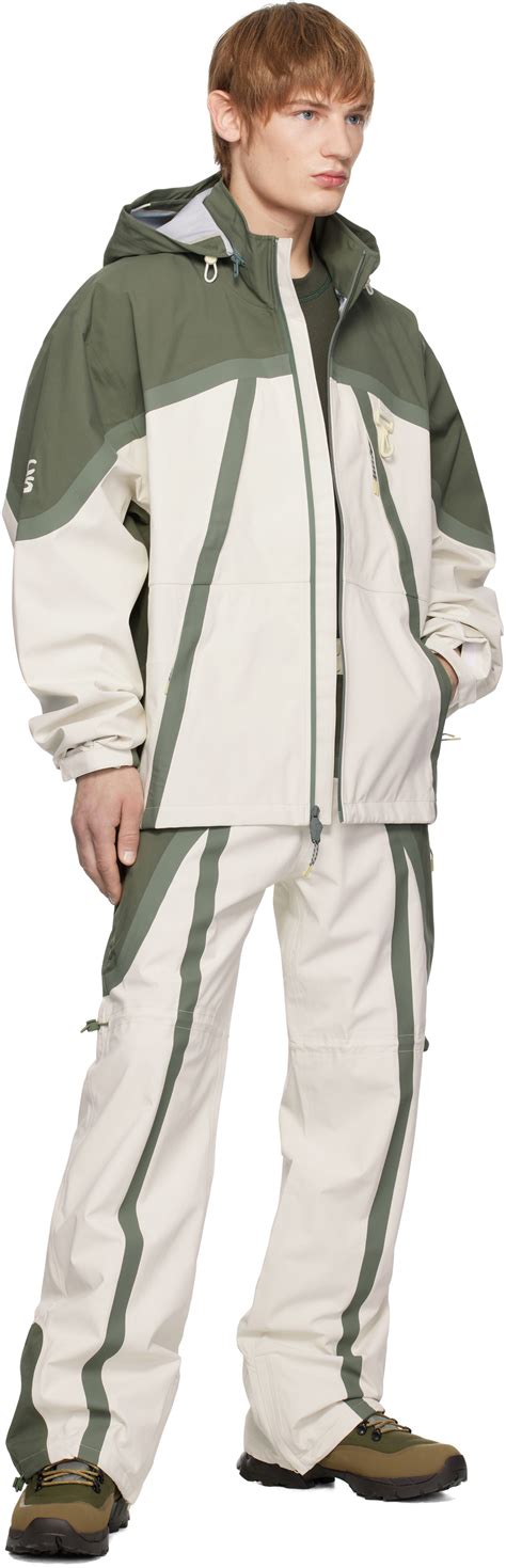 RCOS Green & White Taped Seam Nylon Shell Track Pants RCOS
