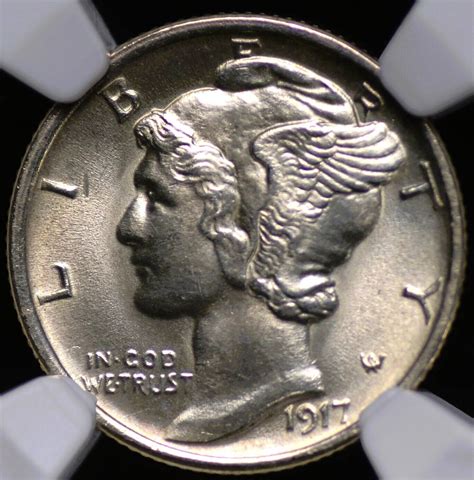 1917 MERCURY DIME NGC MS 62 FULL BANDS QUITE NICE FOR THE GRADE WITH A ...