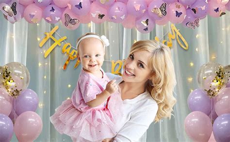 Party Propz Butterfly Theme Birthday Decoration Kit For Girls - 80 Pcs ...