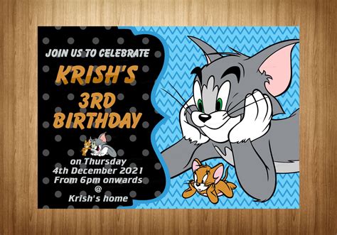Tom & Jerry Theme Invite | Customized Birthday Celebrations Online ...