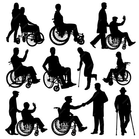 Disabled person vector or silhouettes in a wheelchair | Premium AI ...