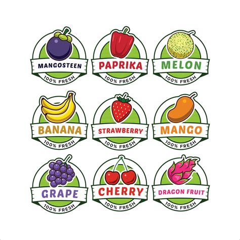A Set Of Fruit Label 47411408 Vector Art at Vecteezy