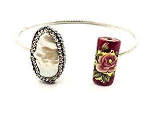 Buy Jewelrika Green N Maroon Natural Stone N Alloy Desinger Kada ...