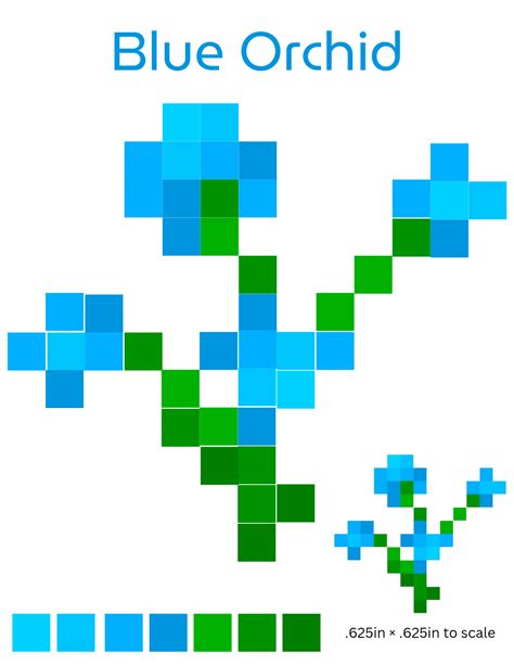 Blue Orchid in 2025 | Minecraft pixel art, Diy minecraft decorations ...