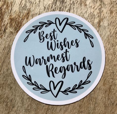 SC best Wishes Warmest Regards Sticker/magnet - Etsy Norway