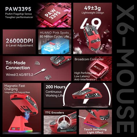 ATTACK SHARK X6 49g SUPERLIGHT Mouse with Magnetic India | Ubuy