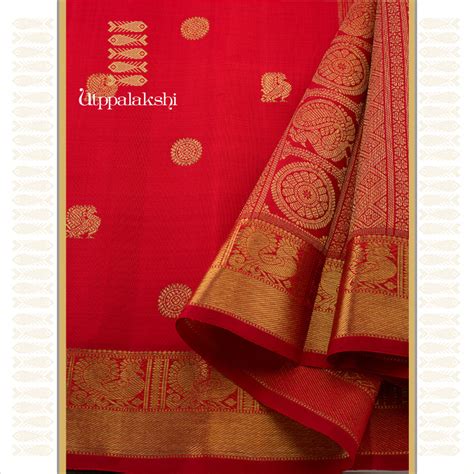 RED ANNAM AND CHAKRAM || UTPPALAKSHI HANDWOVEN KANJIVARAM SILK SAREE