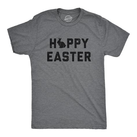 Mens Happy Easter T shirt Funny Bunny Graphic Cool Tee For Egg Basket ...