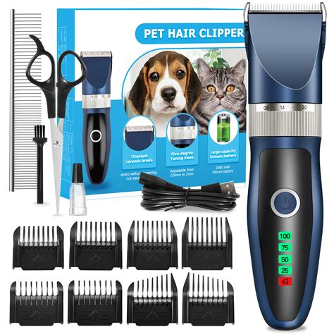 Scaredy Cut Silent Pet Grooming Kit Right-Handed Blue 4.5" Safety ...