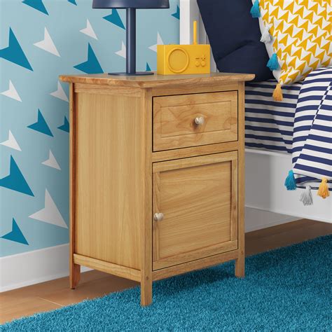 ClickDecor Alcott Wood End Table with Drawer and Cabinet, Light Brown ...