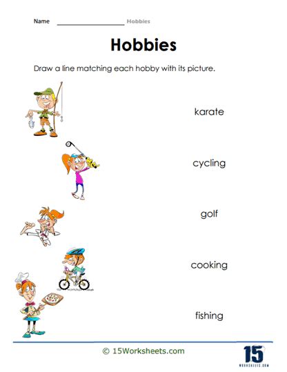 Hobbies Worksheet.pdf 的图像结果