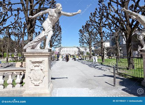 Entrance with Sculptures in the Garden of Mirabell Palace, Salzburg ...
