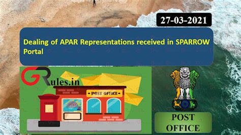 Dealing of APAR Representations received in SPARROW Portal - grules.in