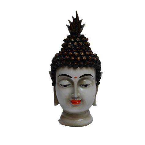 Buy eCraftIndia Meditating Buddha Head Polyresin Statue (7.5 cm x 6.25 ...