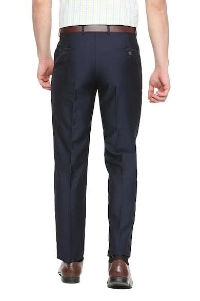 Buy Men Blue Textured Trousers Online - 314411 | Peter England