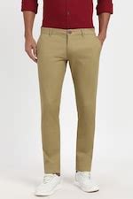 Buy Men Khaki Textured Low Skinny Fit Casual Trousers Online - 39962462 ...
