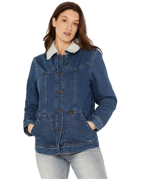 Wrangler Women's Sherpa Lined Denim Barn Coat - Western Style Jacket