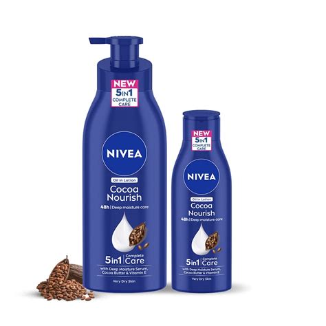 NIVEA Cocoa Nourish Body Lotion, 48H Deep Moisturization, for Very Dry ...