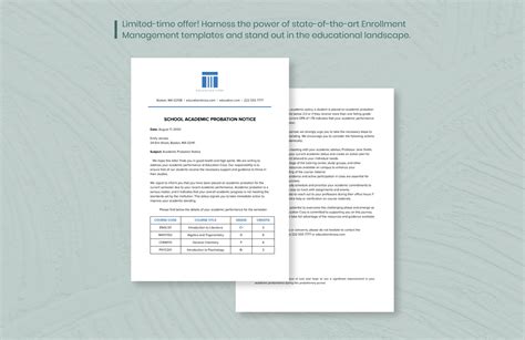 School Academic Probation Notice Template in Word, PDF, Google Docs ...