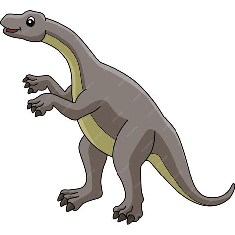 Lufengozaur Dinozaur Kreskówka Kolorowe Clipart | Wektor Premium