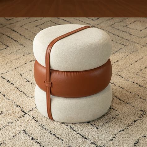 Terraroza Ottoman – Luxury Polyester & PU Leather Pouffe for Modern ...