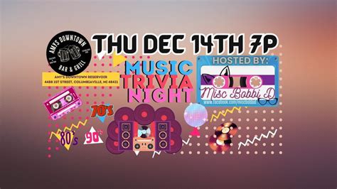 THU Music Trivia 12/14 7p Amys Downtown, Amy’s Downtown Reservoir Bar ...