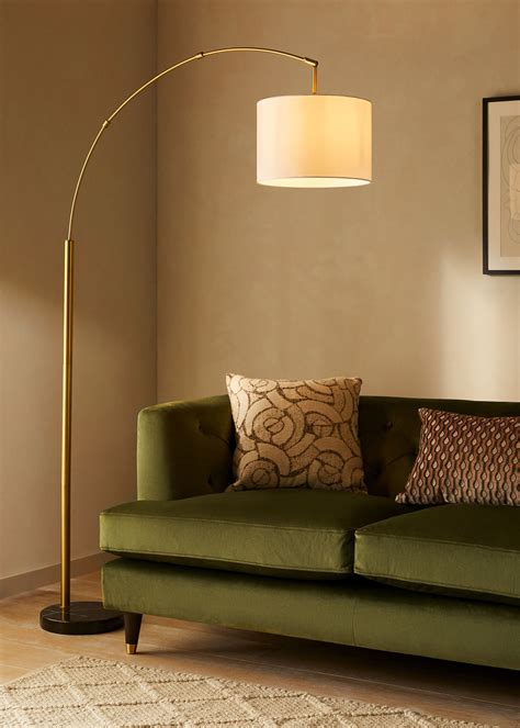John Lewis Angus Arched Floor Lamp, Brushed Steel | Floor lamps living ...