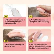 Pinker Haarbürste, selbstreinigend, Haustier-Pflegebürste für ...