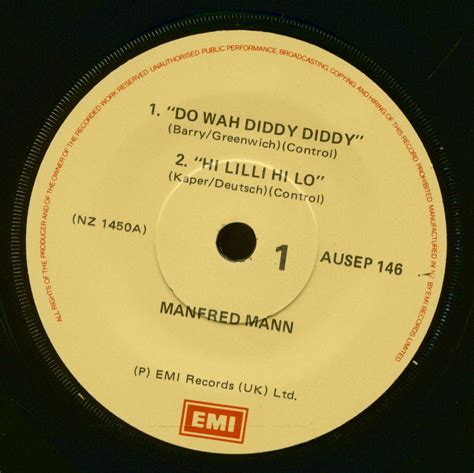 Manfred Mann 7inch: Do Wah Diddy Diddy - Australian EP Series (7inch ...