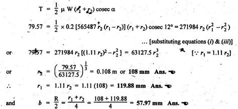 cone clutch - Friction in Machine Elements - Theory of Machines