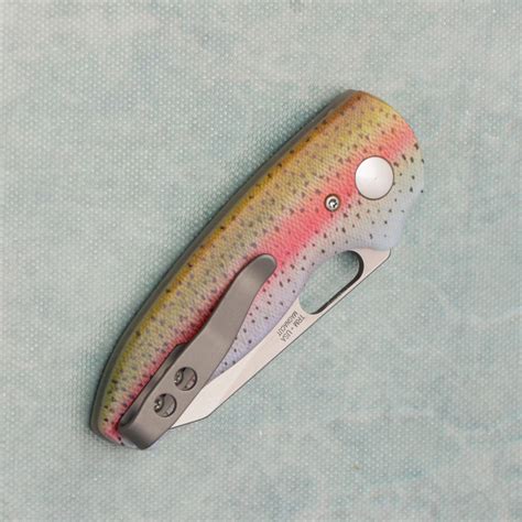 Three Rivers Manufacturing TRM Holier Nerd Liner Lock 3D Rainbow Trout ...