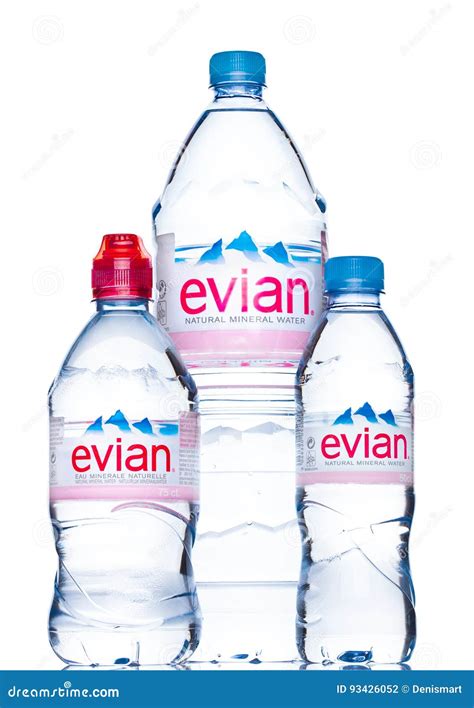 LONDON, UK - MAY 29, 2017: Bottle of Evian Natural Mineral Water on a ...