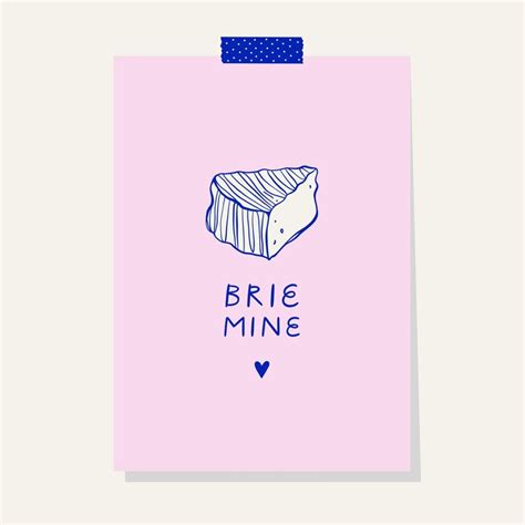 Brie mine cute valentines day card | Premium Vector