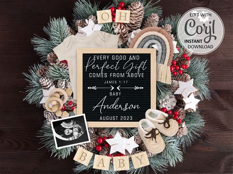 Christmas pregnancy announcement one more reason to be merry editable ...