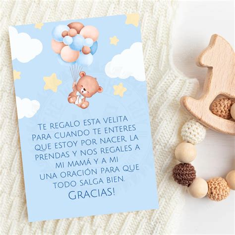 Spanish Baby Shower Card Spanish Favor Cards Candle Favors - Etsy