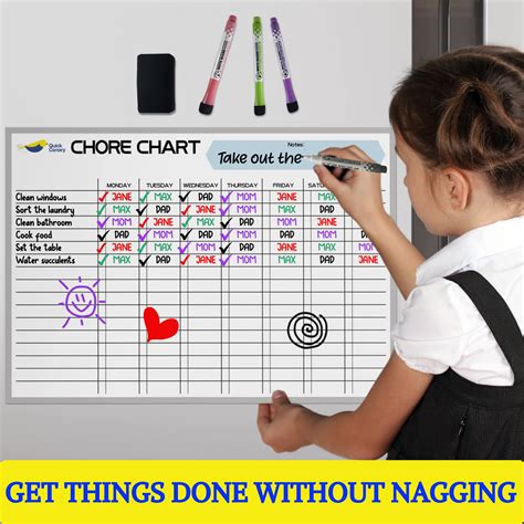 Magnetic Chore Chart for Kids– Perfect Size Dry Erase Board for ...
