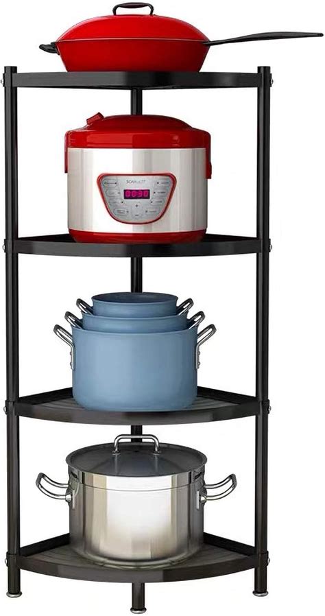 Kakeah 4-Tier Kitchen Corner Shelf Rack, Pot Rack Storage India | Ubuy