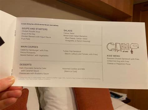 Celebrity Room Service Menu, Review, and Food Pics 2023 · Prof. Cruise ...