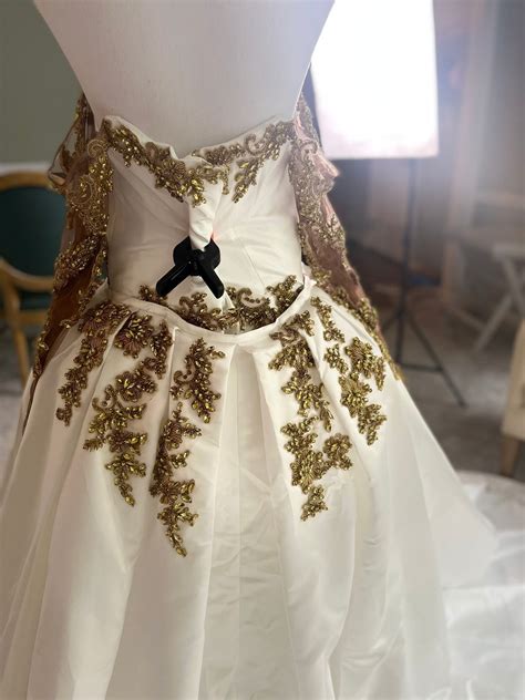 2-in-1 Ivory and Gold Rhinestone Wedding Dress | Brides & Tailor