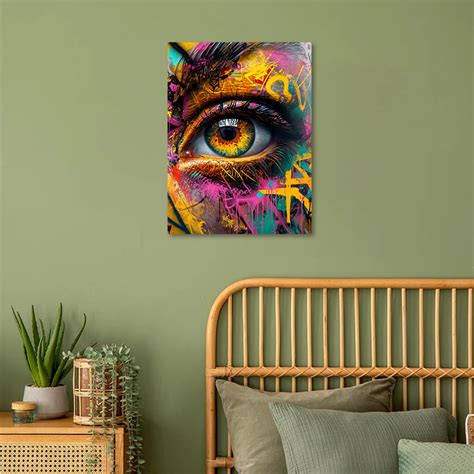Abstract Eye: Colorful Gaze Metal Poster – oliveandgray