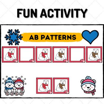 Polar Bear Completing AB Patterns Boom Cards - Digital Drag and Drop