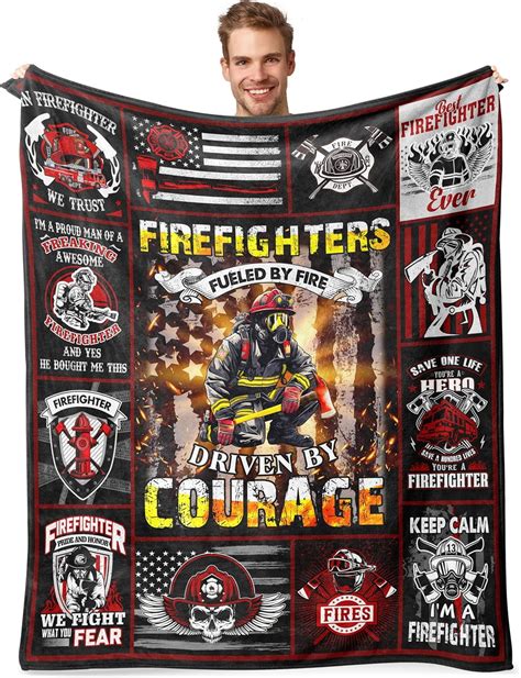 Firefighters Gifts Blanket, Heavyweight Polyester Fireman Decorative ...