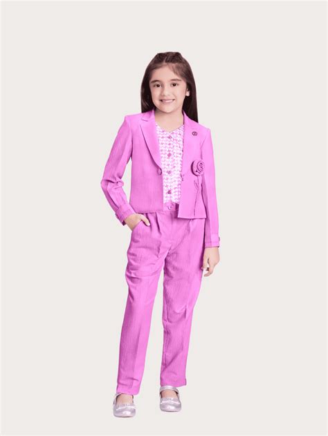 Girls Casual Plain Full Sleeves Two Pcs Set - Purple – Pintoo Garments