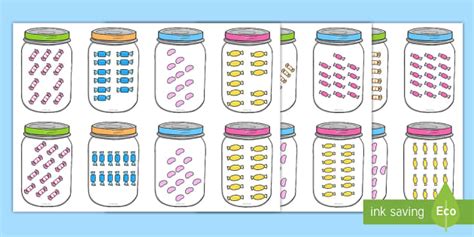 Sweets In Jar Teen Numbers Subitising Cards - Sweets In Jar Subitising ...
