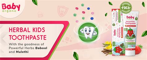 Buy Baby Organo Herbal Kids Toothpaste, Non Gel, 50gm, with the ...