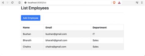 Spring Boot thymeleaf form Submit Example - B2 Tech