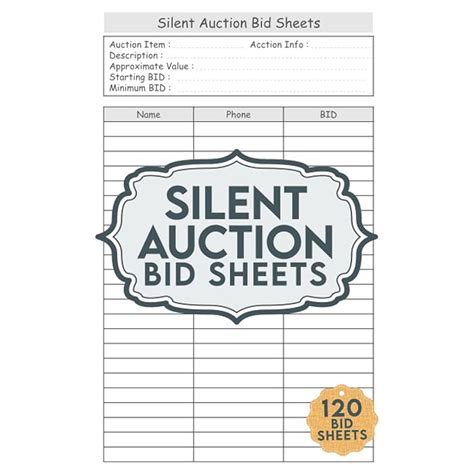 Buy Silent Auction Bid Sheets: Charity Auction Bid Tracker and ...